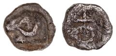 Greek Silver & Bronze Coins Cyprus, Salamis, Nikodamos, circa 460-450 B.C., silver diobol, (0.78 g), obv. ram's head to right, rev. ankh symbol containg Cypriot letter (=ku), within incuse square, (S.