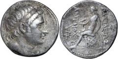 Greek Silver & Bronze Coins Syria, Kingdom of, Antiochus III, (223-187 B.C.), silver tetradrachm, (16.40 g), Series I Group A, Susa mint, issued 223-220 B.C. (ESM) or after 220 B.C. (SC), obv. diademe