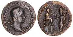 Roman Silver & Bronze Coins - Provincial Mesopotamia, Edessa, Gordian III and King Abgar X, (A.D. 238-244), AE 32, (19.91 g), issued 242-4, obv. laureate head of Gordian III to right, around AVTOK K M