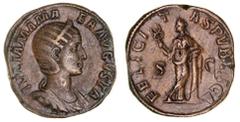 Roman Silver & Bronze Coins - Imperial Julia Mamaea, mother of Severus Alexander, (A.D.222-235), AE sestertius, Rome mint, (18.88 g), obv. draped bust to right of Julia Mamaea, IVLIA MAMA EA AVGVSTA, 