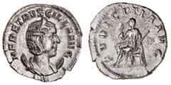 Roman Silver & Bronze Coins - Imperial Herennia Etruscilla, (wife of Trajan Decius), (A.D. 249-251), silver antoninianus, Rome mint, issued 250, (4.14 g), obv. diademed draped bust to right on crescen