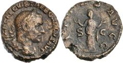 Roman Silver & Bronze Coins - Imperial Trebonianus Gallus, (A.D. 251-253), AE As, issued 251-2, Rome mint, (9.23 g), obv. laureate bust of Trebonianus Gallus to right, around most of legend IMP CAE C 
