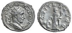 Roman Silver & Bronze Coins - Imperial Volusian, (A.D. 251-253), silver antoninianus, issued 251-253, Rome Mint, (3.83 g), obv. radiate bust to right of Volusian draped and cuirassed, around IMP CAE C