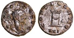 Roman Silver & Bronze Coins - Imperial Divus Carus, billon antoninianus, Antioch mint, issued (282-283 A.D.), (3.19 g), obv. DIVO CARO AVG, radiate head to right of Carus, rev. CONSECRATIO, lighted al