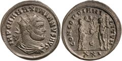 Roman Silver & Bronze Coins - Imperial Maximianus, (286-305 first reign), billon antoninianus, Cyzicus mint, 6th officina, issued 293-295, (4.04 g), obv. IMP C M A MAXIMIANVS AVG, radiate draped and c