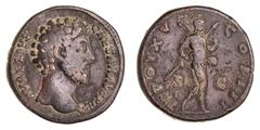 Roman Silver & Bronze Coins - Imperial Marcus Aurelius as Caesar, (A.D. 161-180), AE sestertius, Rome Mint, issued A.D. 160-1, (25.91 g), obv. bare head of Marcus Aurelius to right, around AVRELIVS CA