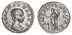 Roman Silver & Bronze Coins - Imperial Julia Maesa, grandmother of Elagabalus, (218-222 A.D.), silver denarius, Rome Mint, (3.04 g), obv, draped bust right, IVLIA MAESA AVG, rev. around SAECVLI FELICI