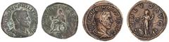 Roman Silver & Bronze Coins - Imperial Philip I, (A.D. 244-249), AE Sestertius, Rome Mint, (15.72 g), issued 245, obv. Philip I laureate, draped and cuirassed bust to right, rev. Philip seated on curu
