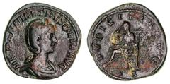 Roman Silver & Bronze Coins - Imperial Herennia Etruscilla, (wife of Trajan Decius), (A.D. 249-251), sestertius, Rome Mint, (17.94 g), obv. diademed bust to right, around HERENNIA ETRVSCILLA AVG, rev.