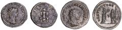 Roman Silver & Bronze Coins - Imperial Gallienus, (A.D. 2531 - 268), billon antoninianus, (2.67 g), Antioch Mint, issued 265, obv. radiate bust right, rev. PAX FVNDATA, two captives seated on ground o