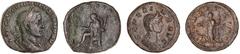 Roman Silver & Bronze Coins - Imperial Ancient Roman AE issues, 3rd century, sestertii and As, including Volusian, (A.D. 251-253), AE sestertius, Rome Mint, (17.93 g), obv. laureate bust draped to rig