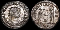 Tacitus. A.D. 275-276. AR double antoninianus. 2.96 gm. 22 mm. Antioch mint, 4th officina. His radiate, draped, and cuirassed bust right; IMP C M CL TACITVS AVG / Emperor standing right, holding eagle