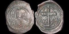 Byzantine BYZANTINE EMPIRE. Time of Nicephoris III. 1078-1081. Anonymous follis. 6.49 gm. 30 mm. Bust of Christ nimbate facing / Ornate Latin cross with floral ornaments. SBC 1889. Good Very Fine. Wel