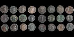 Roman Imperial A DOZEN LATE 3rd CENTURY ROMAN BRONZE COINS (Antoninianii unless otherwise noted).•Carinus. Aequitas standing left. RIC 212 (Lyon). Near EF, some silvering.•Diocletian. Jupiter handing 