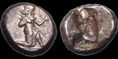 Greek LYDIA. Era of Xerxes to Artexerxes I. Circa 486-450 B.C. AR siglos. 5.38 gm. 15 mm. Kneeling archer, facing right / Incuse punch. SGC 4678. Good Very Fine; light iridescent toning; handsome exam