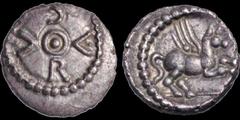 Celtic Britain CELTIC BRITAIN. Southern: Regini and Atrebates. Caratacus. Circa A.D. 40-43. AR minim. .3 gm. 8.5 mm. C A R A ariound a central pellet-in-annulet / Pegaus springing right. S. 364A. ABC 
