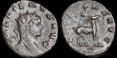 Roman Imperial Gallienus. A.D. 253-268. Æ antoninianus. 2.98 gm. 19 mm. Rome mint. Struck A.D. 267-268. His radiate bust right; GALLIENVS AVG / Goat standing right; IOVI CONS AVG around, S in exergue.
