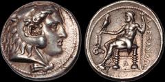 Greek KINGS OF MACEDON. Alexander III 'the Great.' 336-323 B.C. AR tetradrachm. 17.24 gm. 27 mm. Memphis mint. Struck under Ptolemy I Soter, circa 323/2 B.C. Head of Herakles right, wearing lion skin 