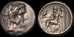 Greek SELEUKID EMPIRE. Seleukos I Nikator. 312-281 B.C. AR tetradrachm. 16.91 gm. 25 mm. In the name and types of Alexander III 'the Great' of Macedon. Karrhai mint. Struck circa 310-290 B.C. Head of 