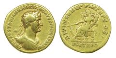 Gold Coin Hadrian - Aureus nd AU. Aureus nd (Rome, AD 117). DIVI NER NEP P M TR P COS - FORT RED. 6,85 g. SM 3392. MBC+ Almost EF