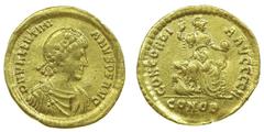 Gold coin Valentinian II - Solidus nd AU. Solidus nd (Constantinople, AD 388-392). CONCORDI A AVGGGGH. 4,28 g. SM 20167. Q/BELA Almost EF