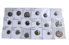 Ancient Coin Parthian Empire - 18 expl peq. AE-Tetradracham séc. I-III AR. AE. 9 pequenos cobres, 6 dracham e 3 Tetradrachm. Diversos reinados (séc. I a III). Por classificar. BC a MBC F to VF