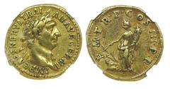 Gold coin Trajan - Aureus nd AU. Aureus nd (Rome, AD 99). P M TR P COS III P P. 7,16 g. SM 3094v. NGC Ch VF (strike 5/5; surface 3/5). Edge marks. The Morris Collection. 4632502-013 NGC Ch VF (strike 