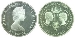 World Coin St. Helena - 25 Pence nd (1981) AR. 25 Pence nd (1981). KM 9a. PROOF PROOF