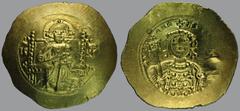 The TV collection of Byzantine gold coins Michael VII Ducas (1071-1078), Histamenon Nomisma, Constantinople, 4,39 g Au/El, 27 mm, C – XC, Christ Pantokrator seated facing on throne/: + MIXAHΛ BACIΛ O 