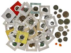 Ancient Coinage-Ancient East Ancient Afghanistan and the Punjab. First Century BC-6th Century AD. Lot. Balkh. AE Tetradrachm imitating Heliokles types (repaired, clear epoxy residue); Kushan. AEs (20)