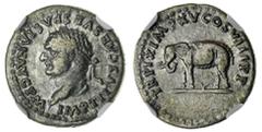 Ancient Coins - Greek Coinage Roman Imperial. Titus (AD 79-81). AR Denarius. Rome, struck AD 80. 3.09 gms. IMP TITVS CAES VESPASIAN AVG P M, laureate head left, rev. TR P IX IMP XV COS VIII PP, elepha