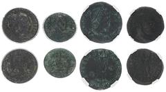 Ancient Coins - Other Roman Imperial. Lot of encapsulated AE issues. Galeria Valeria (AD 293 (?)-311). Follis. Thessalonica. Rev. Venus left, star before, A behind. NGC XF; Strike: 5/5, Surface: 2/5; 