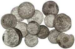Islamic and Crusader Coins Group of Umayyad and Abbasid AR Dirham. Umayyad: Wasit AH 95 (2), 104, 123, 125; Abbasid: Madinat al-Salaam AH 155, 190, 193 (2), 242 (struck from eroding dies) and Muhammad