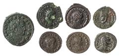 Roman Britain. Lot of AEs. Carausius (AD 286-293). AE Antoninianus. Rev. Pax left. RIC 303. Reverse with pit and some verdigris; Severus II, as Caesar (AD 305-306). Follis. Rev. Genius standing left. 