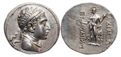 Indo-Greek Coinage Indo-Greek Kingdom of Baktria. Euthydemos II (ca. 185-180 BC). AR Tetradrachm. 16.69 gms. Diademed and draped bust right, rev. BAΣIΛEΩΣ EY-ΘYΔHMOY, Herakles standing ¾ left, head fa
