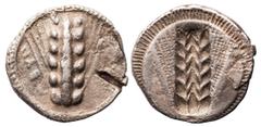 Multiple Ancient Coin Lots Sextet of Greek Silver and AE. Includes: AR -- Metapontion. Stater, ca. 510-470 BC. Barley ear, META inward at left. Heavy test cut at edge; Eastern Celtic. 2nd Century BC. 