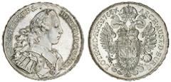 World Coins Austria, Joseph II, ruling jointly with his mother (1765-1780), Ordens Taler, 1768 over 7, Vienna, ioseph. ii. d.g.r.i.s.a. cor & her. r.r.h.b etc., laureate and cuirassed bust right, wear