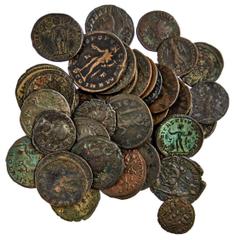 Ancient Coins Roman Imperial. Lot of 3rd-4th Century AEs. Includes: 3rd Century Radiate Antoniniani. Valerian I. Billon. Samosata. Rev. Two Victories affixing shield to palm. About Fine; Quintillus. R