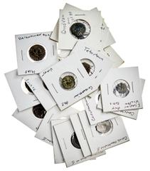 Ancient Coins Assortment of Roman AEs. Includes 4th Century issues (10) of Constantine II, Constantius II, Gratian, Valentinian II, and Flavius Victor (rough), late 3rd Century-early 4th Century (3). 