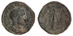 ANCIENT COINS Roman Imperial. Balbinus (238). AE Sestertius. Rome mint, first emission. 17.5 gms. Laureate, draped and cuirassed bust right, rev. Victory standing left holding wreath and palm. RIC 25,