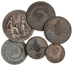 EGYPT Egypt. On the Completion of the Suez Canal, 1869. Medal. Silver, 41mm. By Roty. Two allegorical figures representing Commerce and Labor, map of the Suez in the background, rev. Inauguration lege