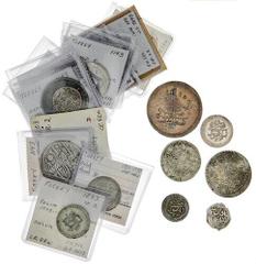 Turkey Turkey. Ottoman. Late 17th-early 19th Century. Lot. Mustafa II. Kurush. Edirne AH 1106; Ahmet III. Onluk; Mahmud I. Beshlik (some h/l scratches), Onluk (KM 202), Yirmilik, AH 1143 (2); Mustafa 