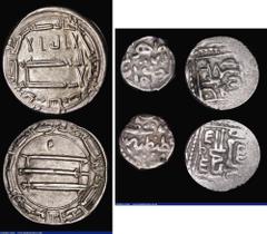 World Coins Abbasid Silver Dirham al-Saffah AH134 (749-754) 2.95 grammes, 21mm diameter, Good Fine, Ottoman Silver Akce, 17th Century, 0.3 grammes, VG , India - Mughal Empire Akbar I (1556-1605) 1/8 R