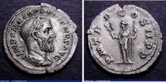Ancient Coins Ar Denarius Pupienus, Rome 238, rev. Felicitas std.l. holding caduceus and sceptre (RCV 8527) GVF obv better, Rare