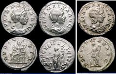 Ancient Coins Roman Ar Denarius (3) Julia Maesa (218-222AD) Obverse: Bust right, draped, IVLIA MAESA AVG, Reverse Fecunditas standing left extends a hand over a child, and holds a cornucopia, RSC 8, R