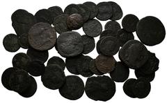 ANTIKE LOTS VARIA UND LOTS. Lot Römer (ca. 46). Lot aus ca. 46 römischen AE-Münzen von Hadrianus (2x Sestertii) bis Byzanz (2x Folles), darunter: 26 AE-Antoniniani, 1x Sestertius von Antoninus Pius un