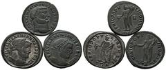 ANTIKE LOTS VARIA UND LOTS. Lot Römer (3). Lot aus 3 Folles von Galerius als Caesar. Um f.s.sch. und s.sch. (D).