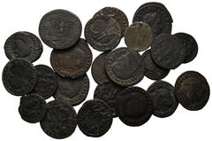ANTIKE LOTS VARIA UND LOTS. Lot Römer (ca. 22). Lot aus ca. 21 Bronzemünzen (meist Tetrarchie) und 1 mittelalterlichen Siegel. Um sch. und f.s.sch. (D).
