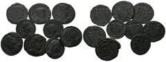 ANTIKE LOTS VARIA UND LOTS. Lot Römer (9). Lot aus 9 römischen Bronzemünzen von Constantinus I. und seiner Familie, darunter 1x Valentinianus I. Um f.s.sch. und s.sch. (D).