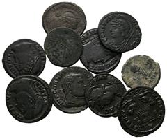 ANTIKE LOTS VARIA UND LOTS. Lot Römer (10). Lot aus 10 römischen Bronzemünzen von Constantinus I. und seiner Familie. Um sch.-s.sch. und s.sch. (D).
